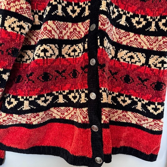 CB Milligan Milligan Brand Southwest Vintage Chenille Cardigan Size Medium - Picture 4 of 6